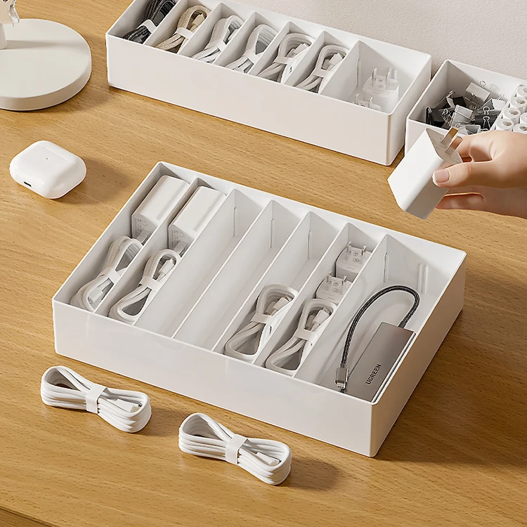 White Data Cable Storage Box